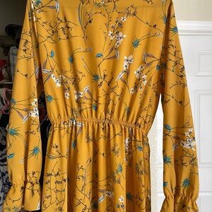 Yellow floral long dress. Perfect as beach dress
